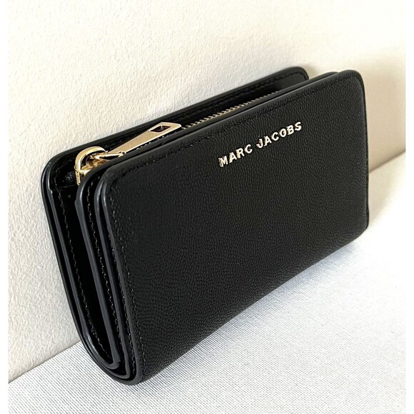 New Marc Jacobs Medium Compact Bifold Wallet Black - Picture 2 of 7